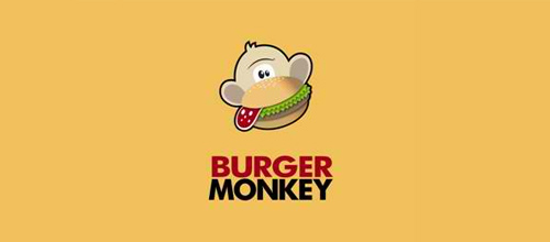 Thiết kế logo hình ảnh con khỉ cho cửa hàng đồ ăn nhanh 